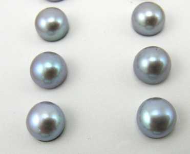 Perle coltivate fondo piatto grigio perla
