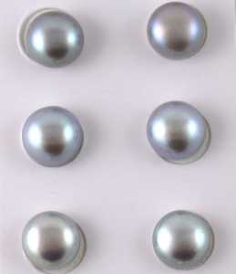 Perle coltivate fondo piatto grigio chiaro