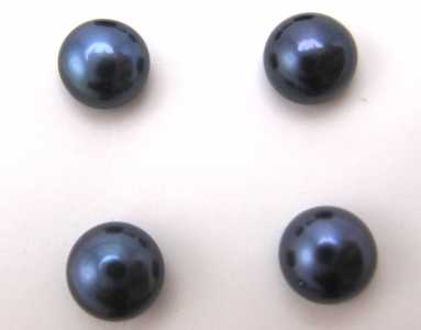 Perle coltivate fondo piatto blu misura mini