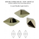 Double Spike Bead Swarovski Crystal Metallic Gold 2x
