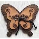 Farfalla con inserto similpelle marrone
