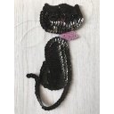 Gattina elegante in paillettes nera