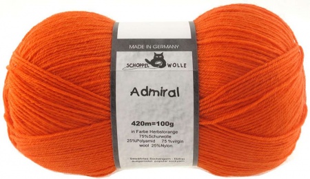 Schoppel Wolle Admiral colore 0891 Arancio vivo