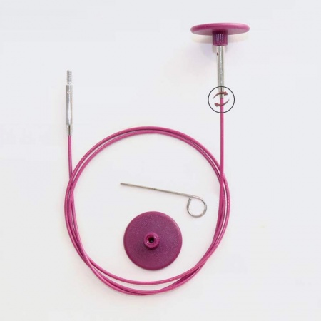 Cavetto girevole 360 gradi colore Purple intercambiabile KnitPro per ferri circolari 150 cm